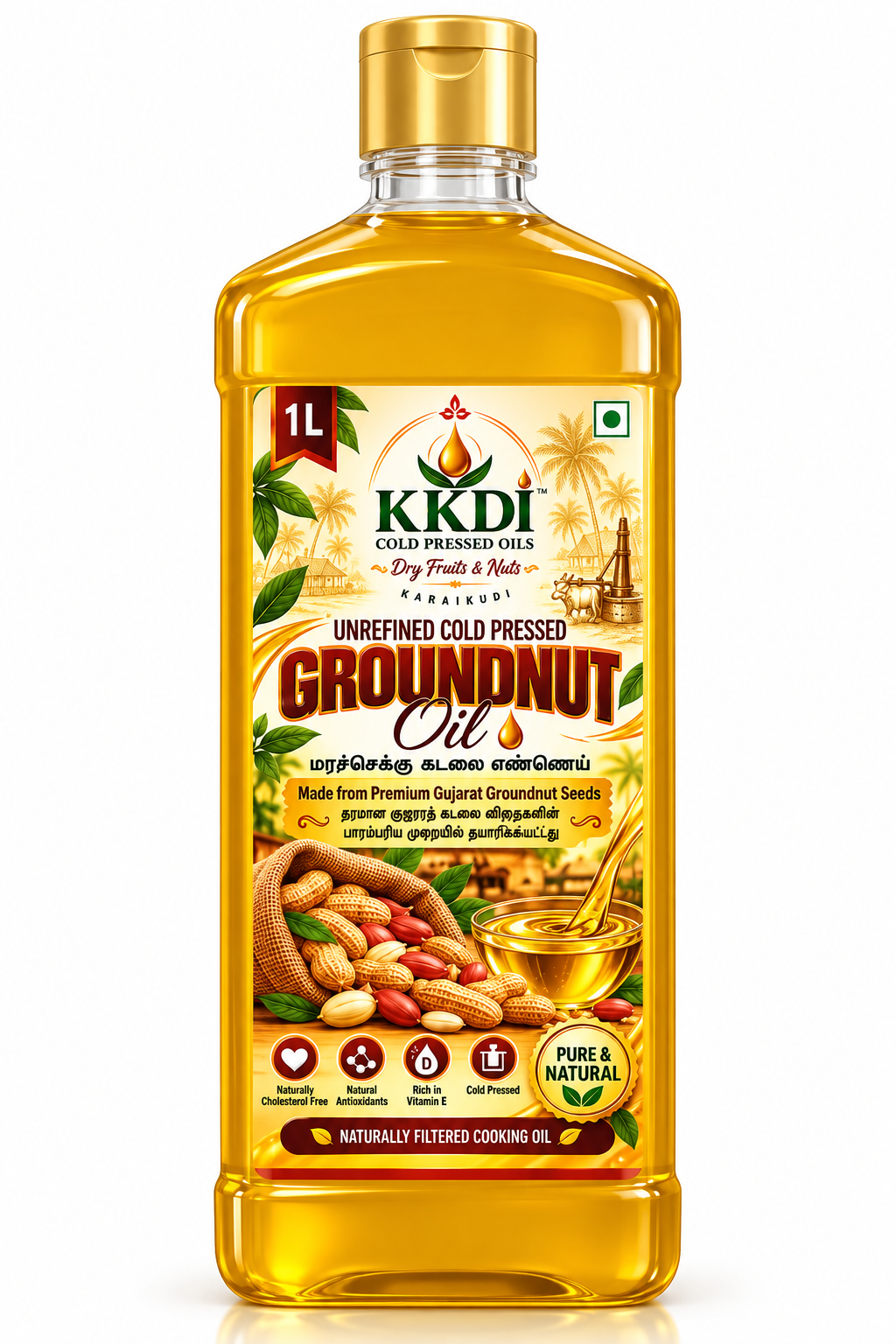 Groundnut Oil 1L (Crushed with Gujarat Seed)